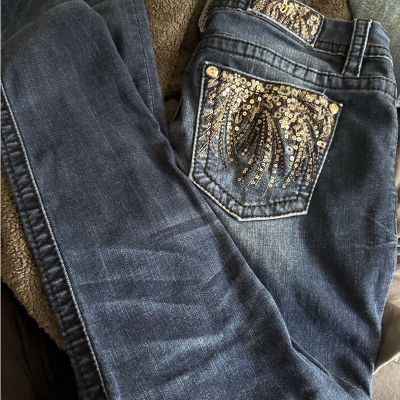 Miss Me Indigo Jeans with Metallic Details Easy Skinny size 29 - Picture 1 of 9